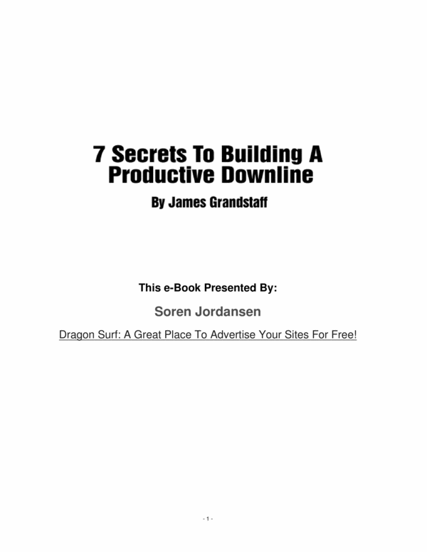 Product picture Secrets to building A productive Downline