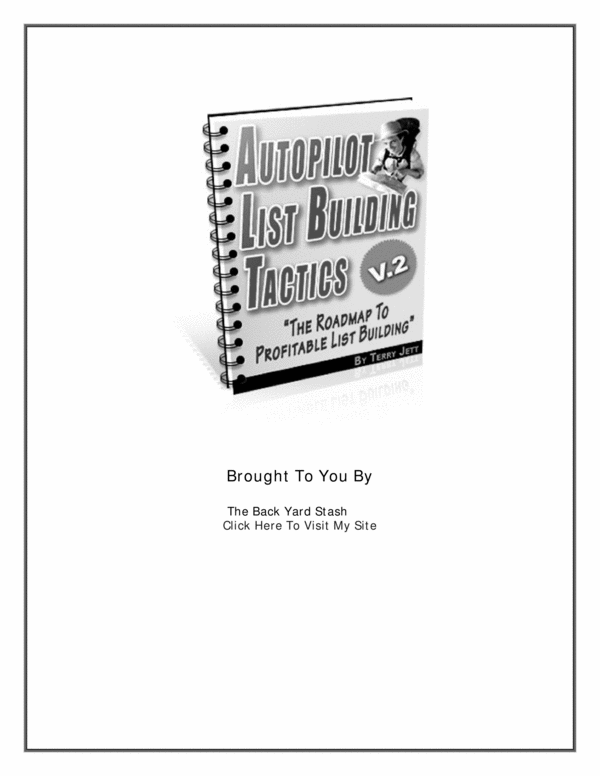 Product picture AutoPilot List Building Tactics