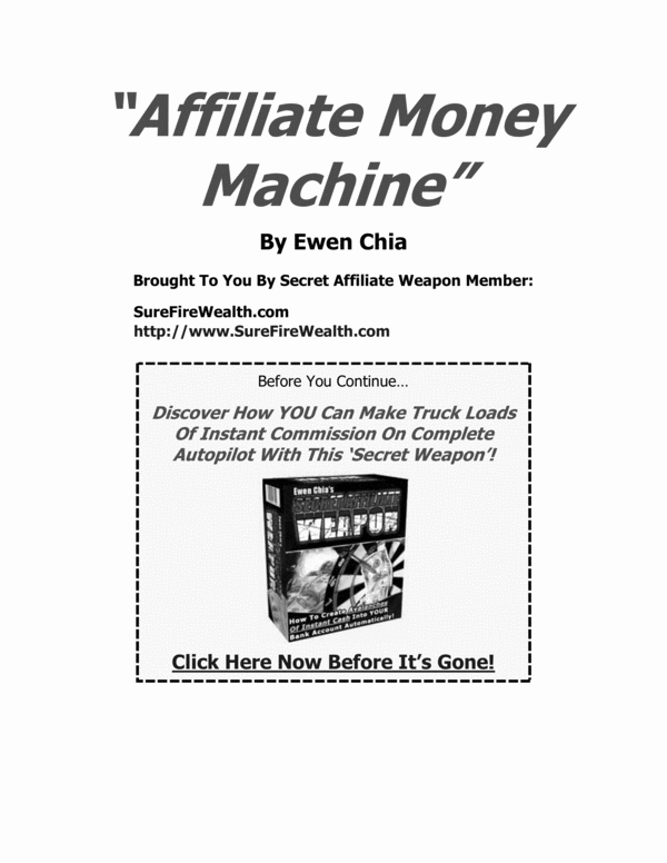Product picture Affiliate Money Machine
