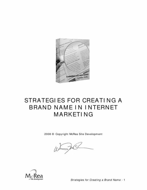 Product picture STRATEGIES FOR CREATING A BRAND NAME IN INTERNET MARKETING