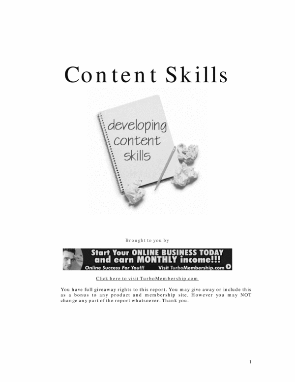 Product picture Content Skills