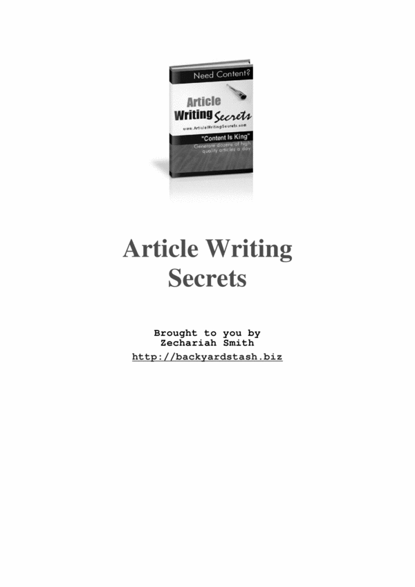 Product picture Article Writing Secrets